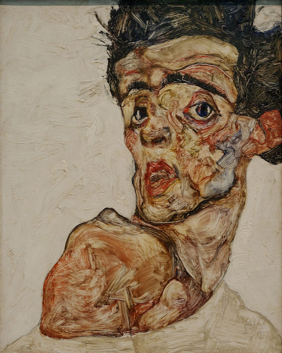 Autoportrait avec l'épaule nue soulevée 1912 Egon_Schiele_-_Selbstporträt_-_1906Egon_Schiele_-_Self-Portrait_with_Physalis_-_Google_Art_Project-Egon_Schiele-nu-feminin-les-hardis-3