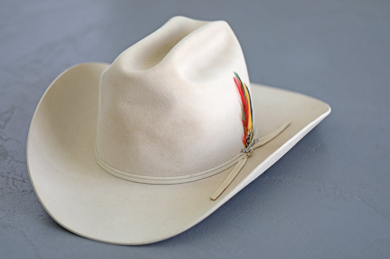 Chapeau Stetson Vintage Taille 58 (7 1/4) - Style Cow-boy Américain - Occasion - Couleur Gris
