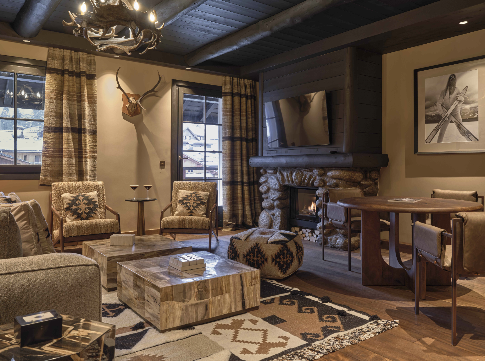 Une suite d'un des plus beaux hôtels de Megève © Le Lodge Park