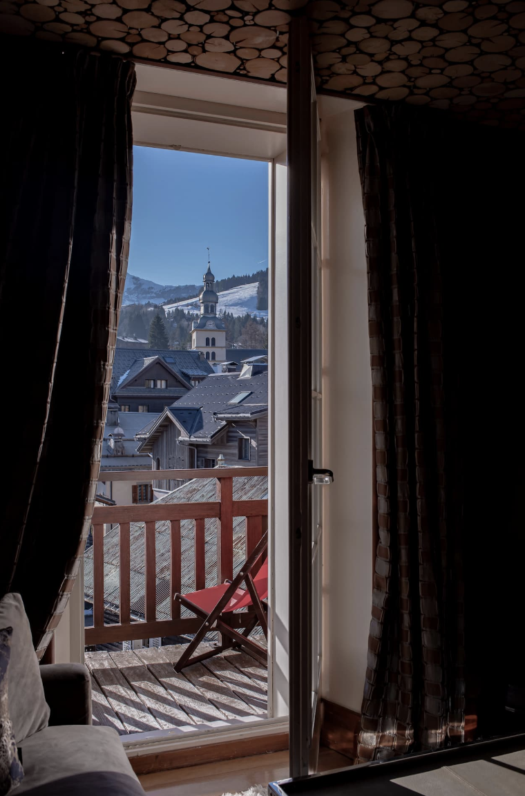 La vue de Megève depuis un des plus beaux hôtel du village © Le Lodge Park
