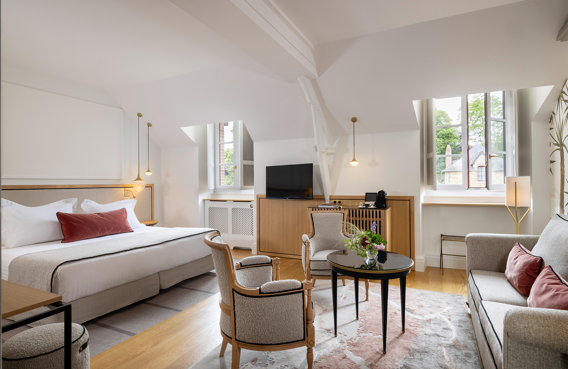 L'une des chambres du Domaine de la Bretesche