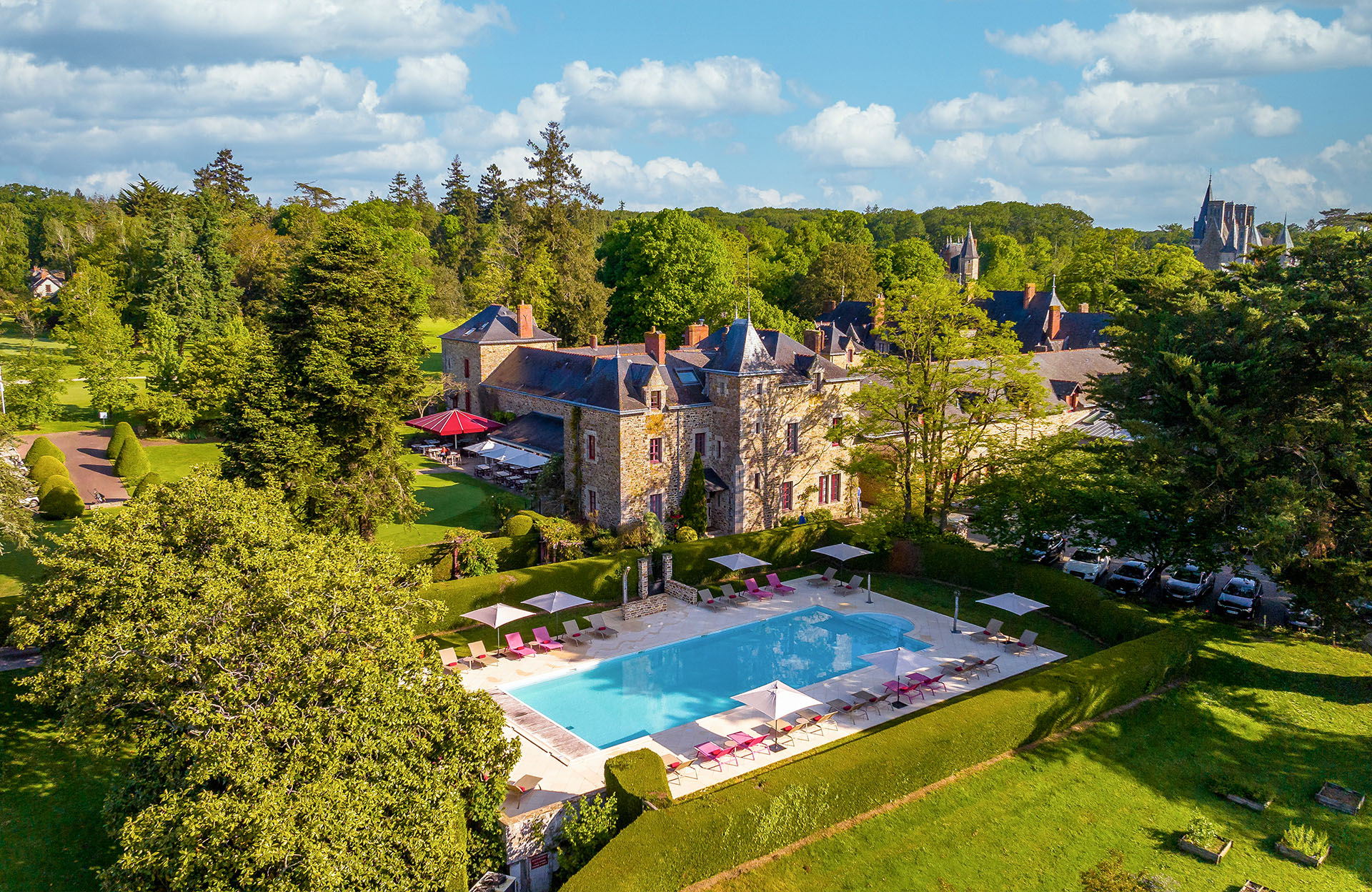 Vue aérienne du Domaine de la Bretesche