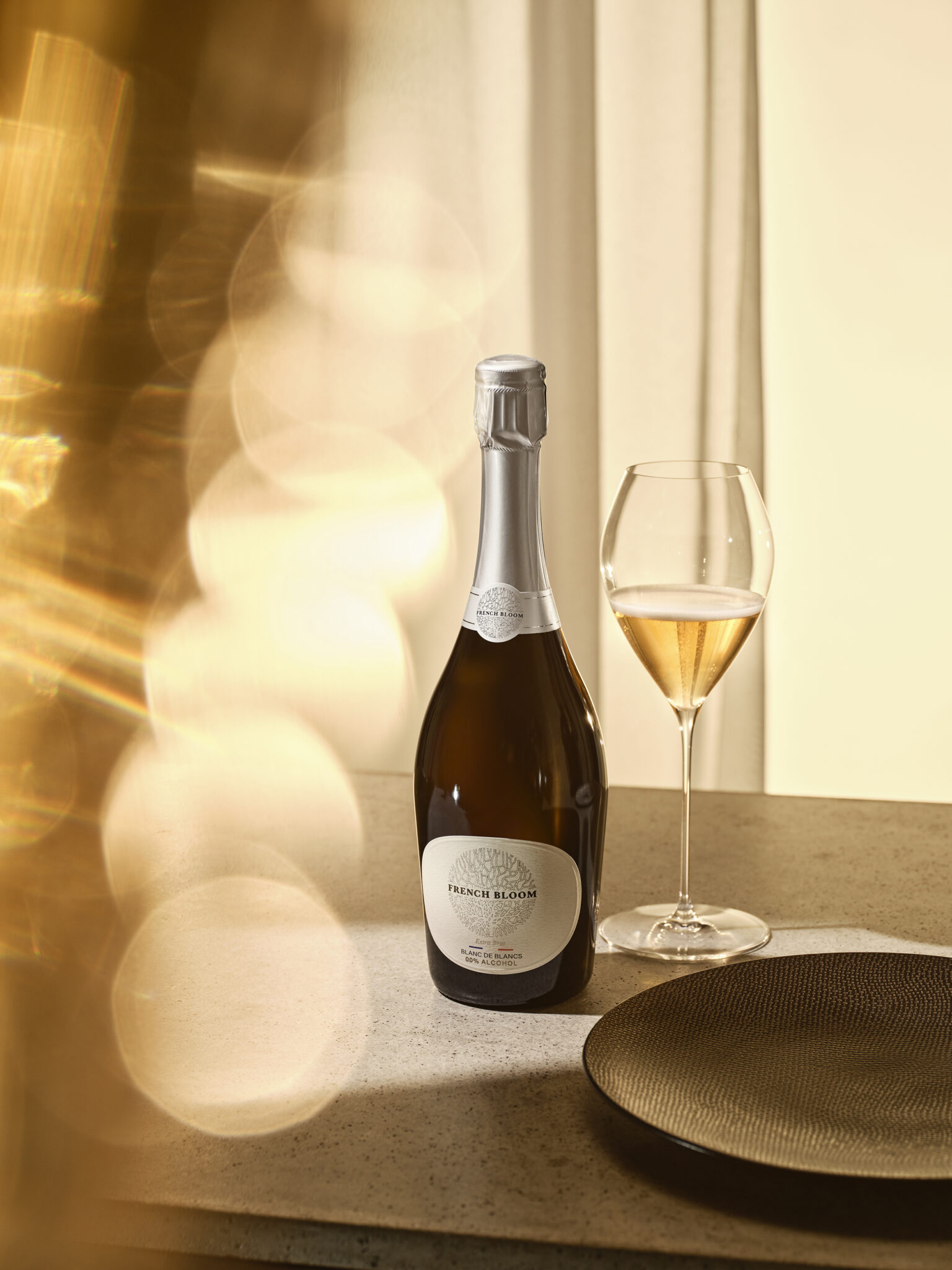 Le vin pétillant sans alcool extrabrut de French Bloom