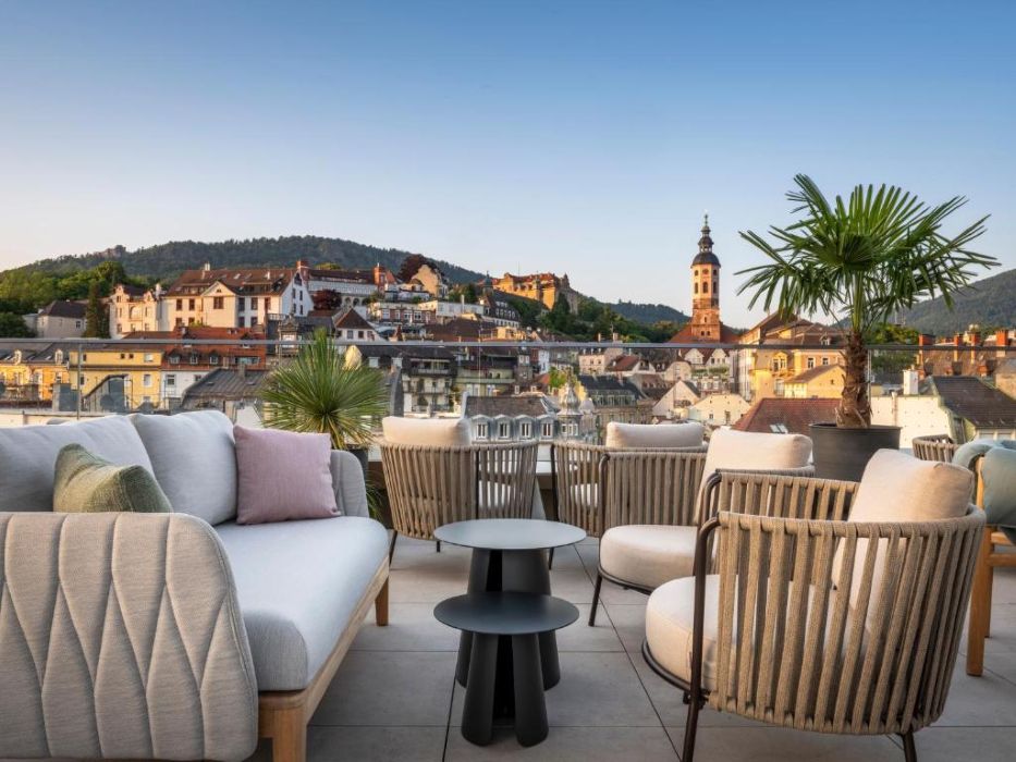 Terrasse avec vue sur la vieille ville © Europäischer Hof