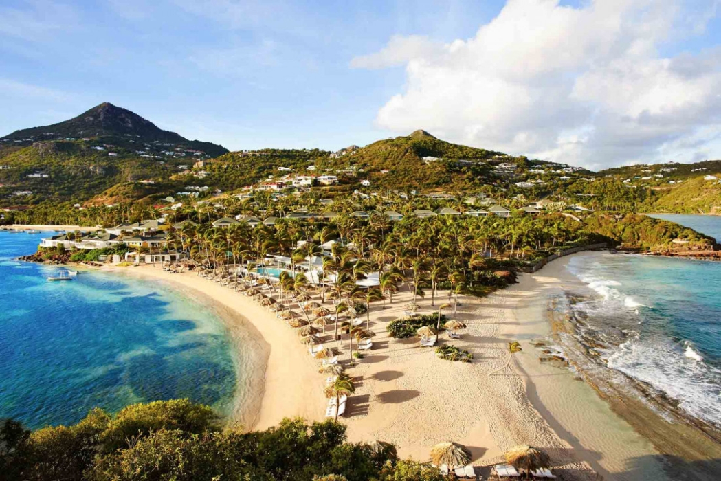 Vue du resort et de ses deux plages © Rosewood Le Guanahani St. Barth