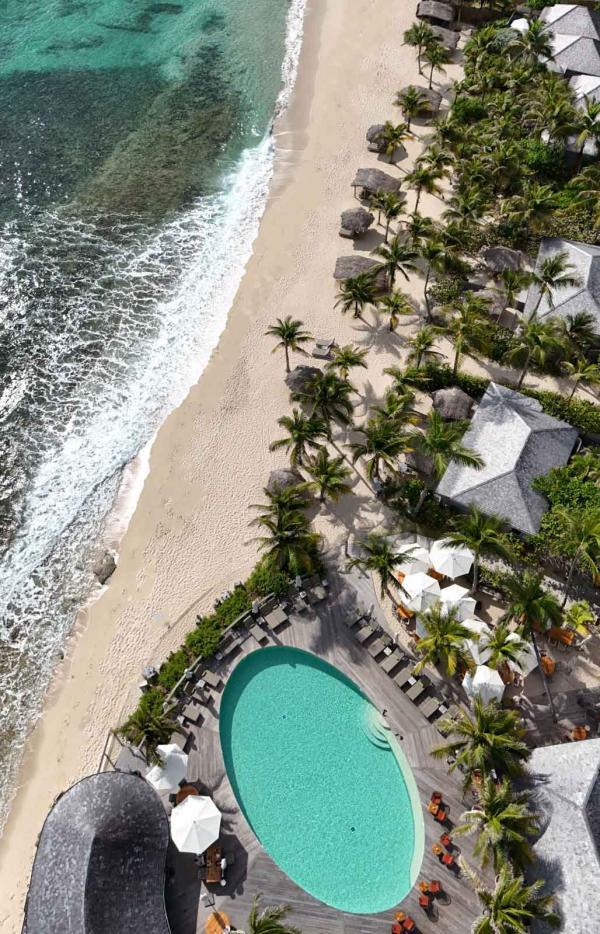 L'hôtel Manapany vue du ciel