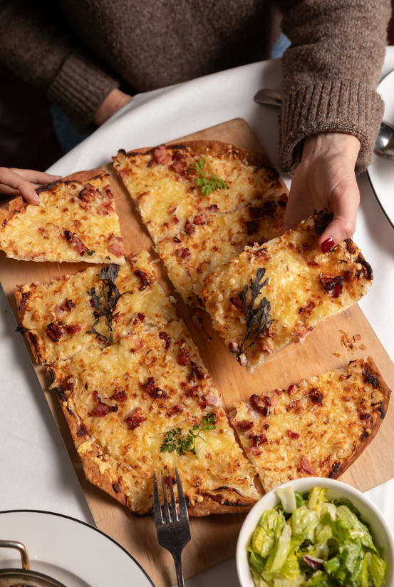 La flammekueches du restaurant alsacien © L'Alsace