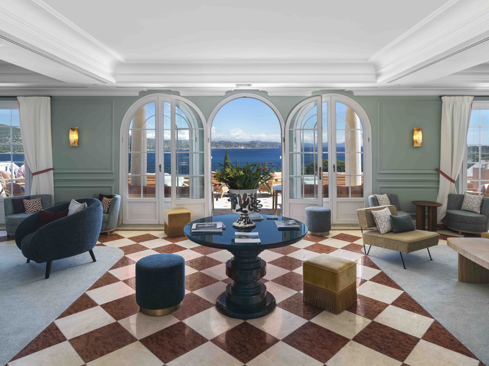 Le lobby de l'hôtel Villa Belrose