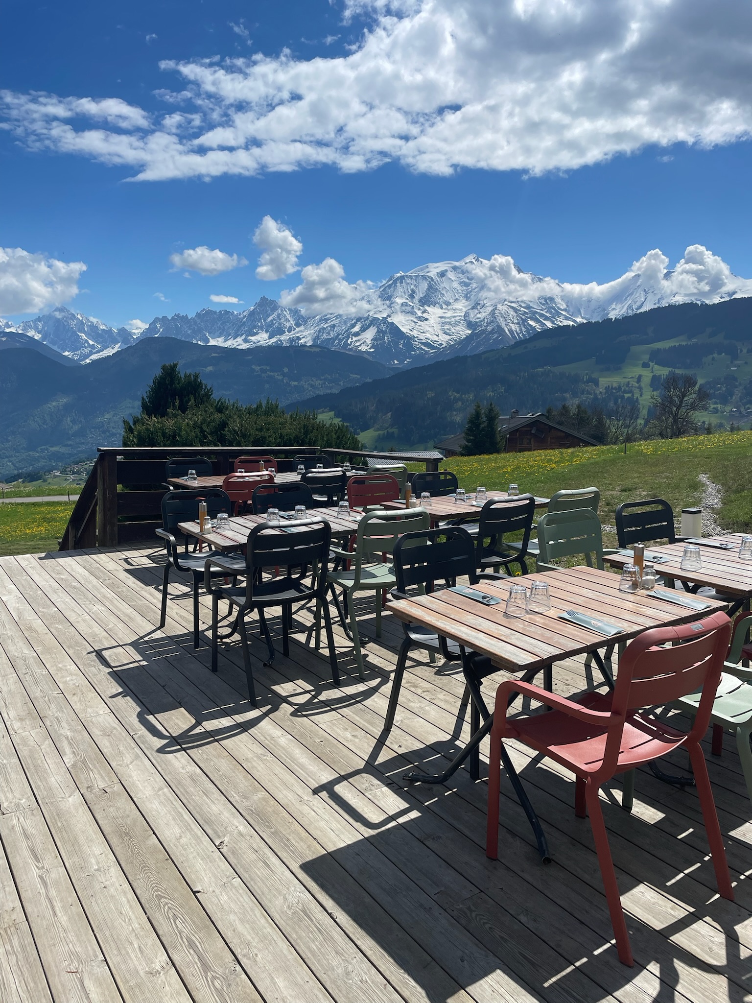 Vue sur le Mont Blanc © Les Terrasses du Cuchet