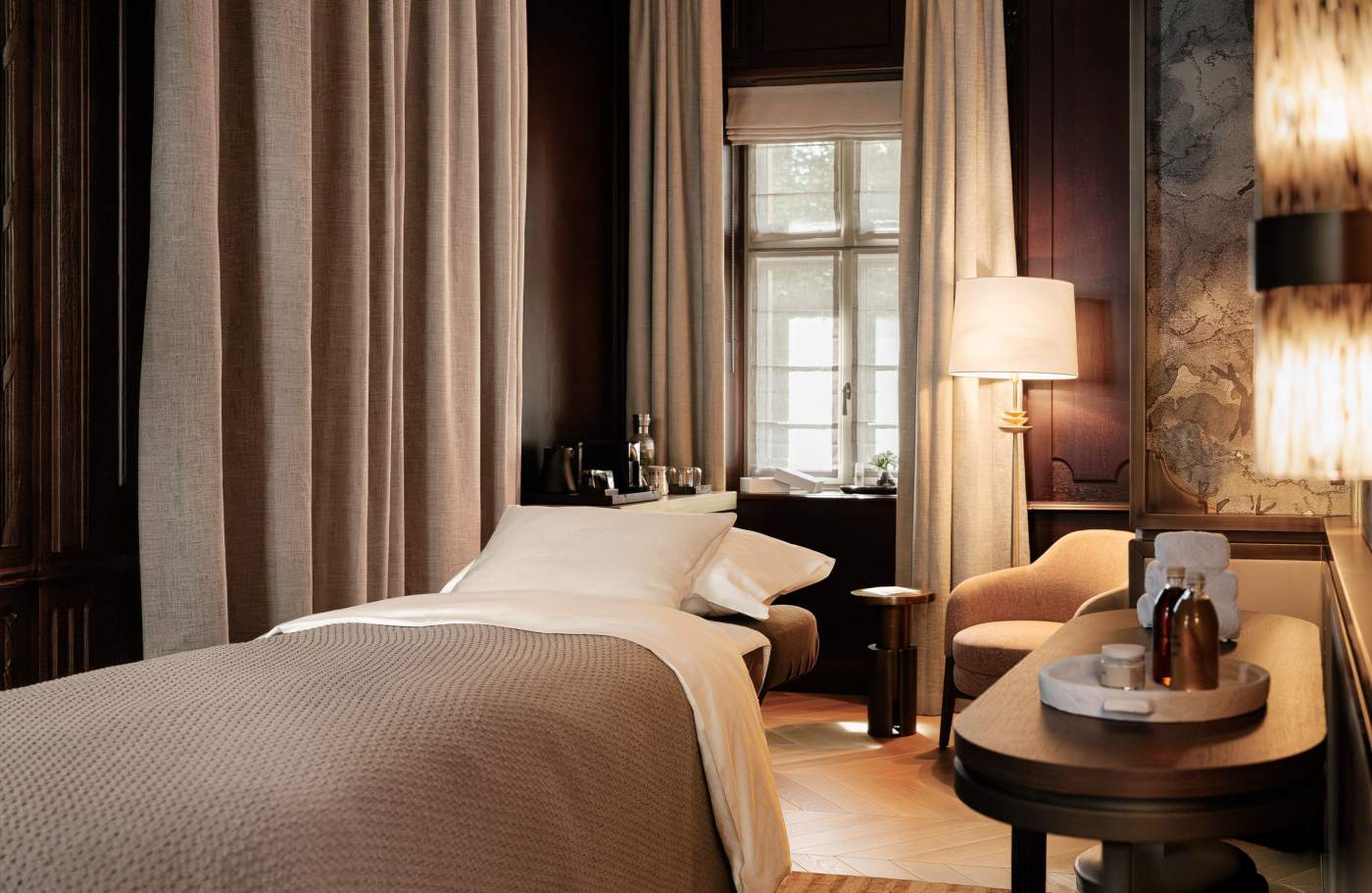 Une cabine de soin dans l'espace bien-être © Villa Pétrusse