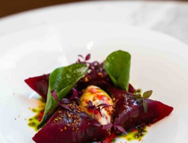 Recette du Berlingot de betteraves à l’estragon, à la fourme d’Ambert du chef Kevin Hamon