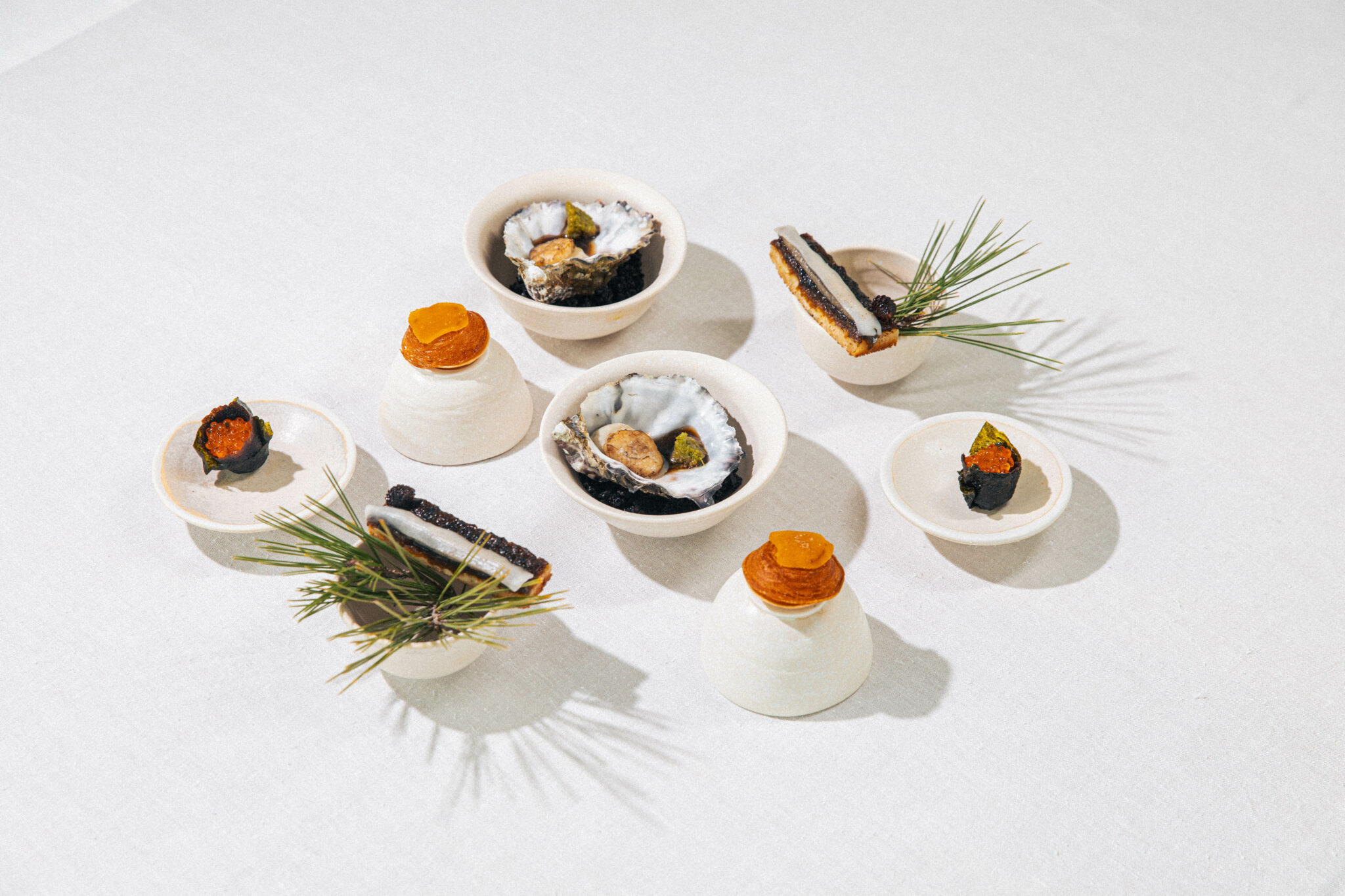 Le trio d'amuse-bouches du chef Florent Pietravalle © Florian Domergue