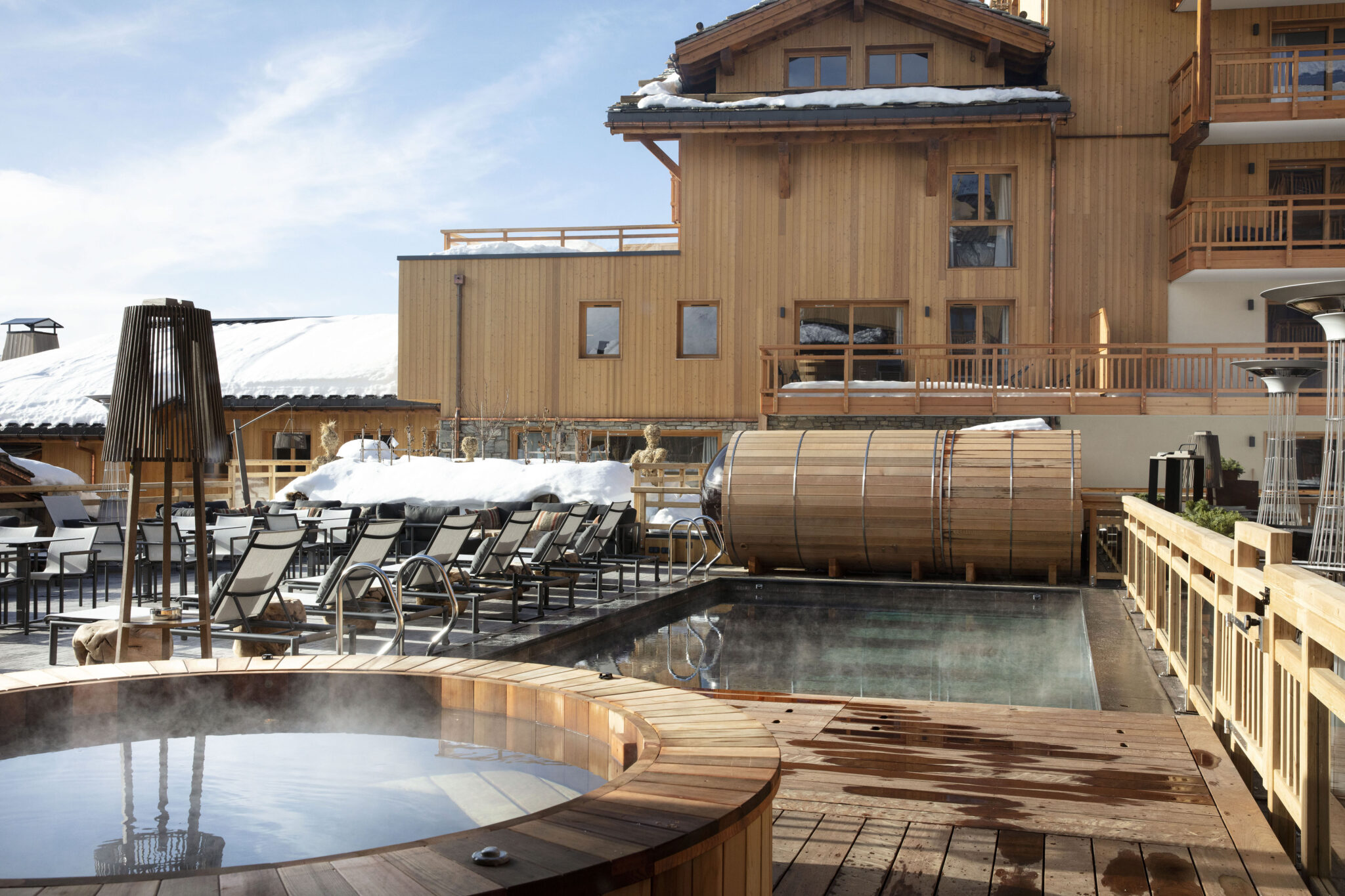 L'espace bien-être en extérieur © Grandes Rousses