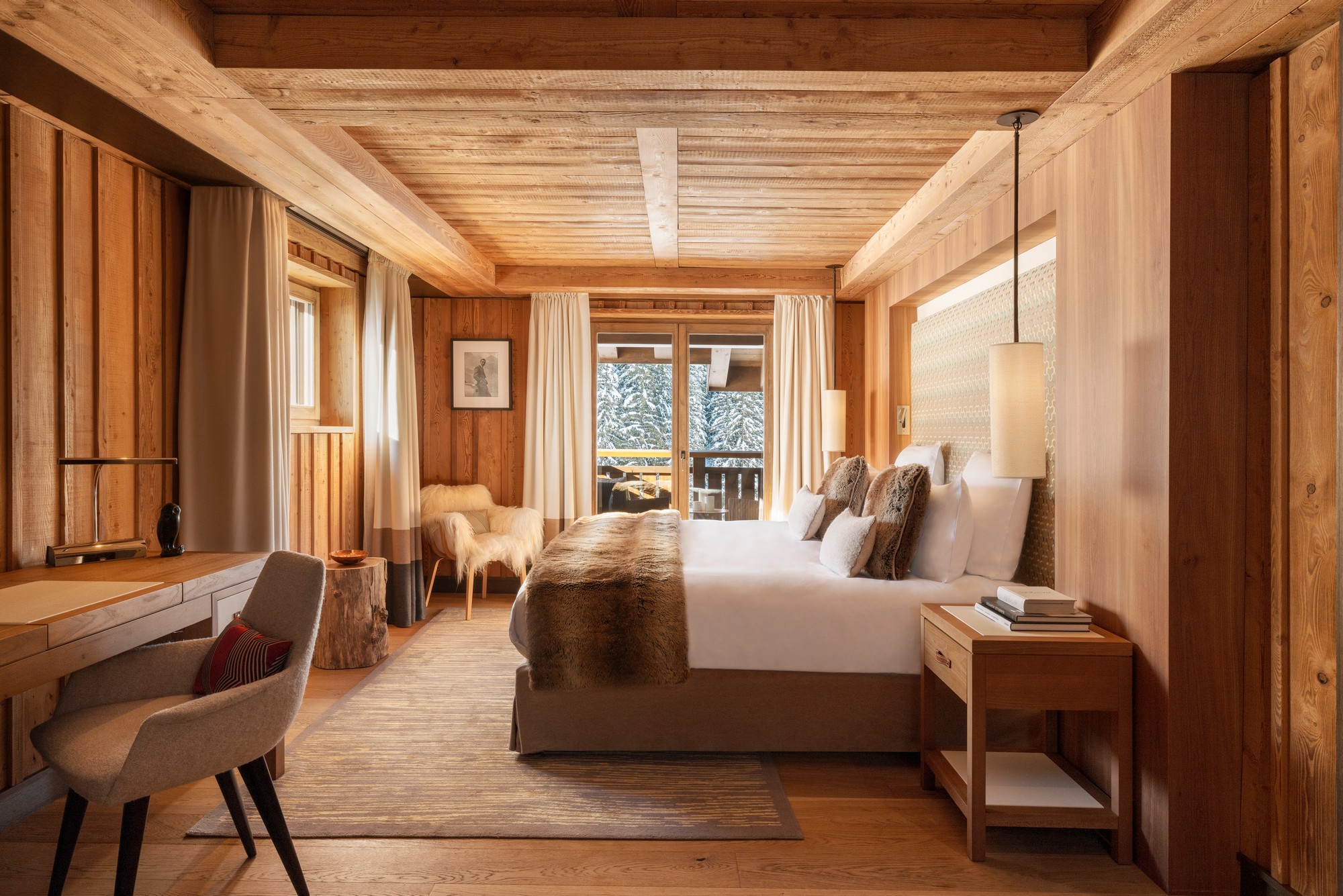 Une chambre dans l'hôtel en montagne © Barrière