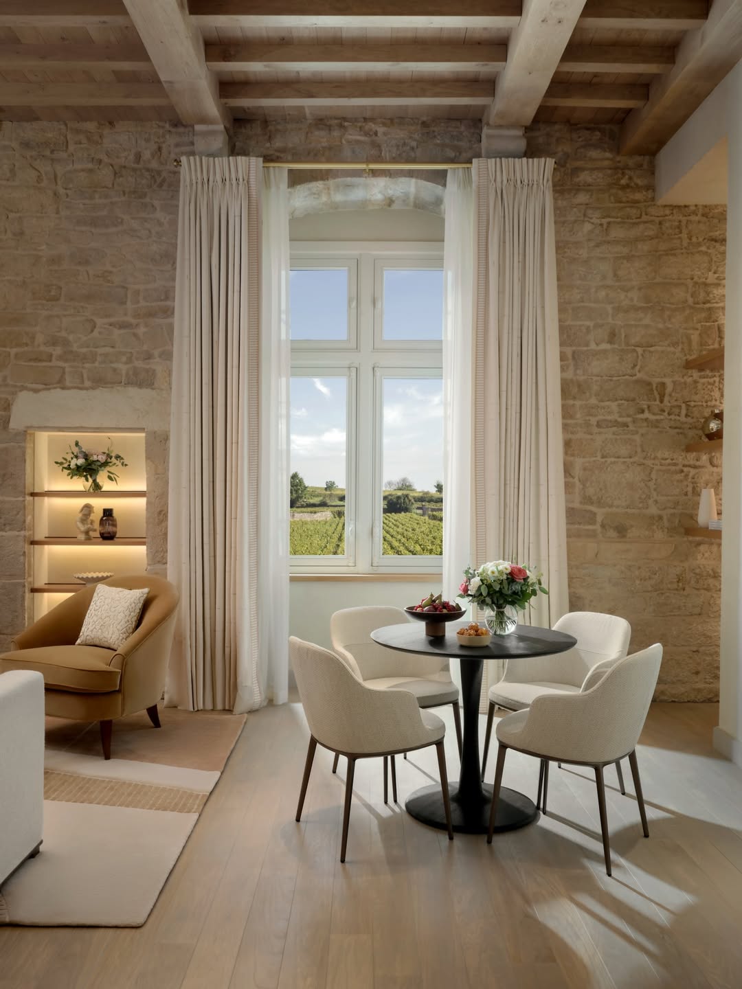 Séjournez dans une chambre avec vue sur les vignes au Château la Commaraine