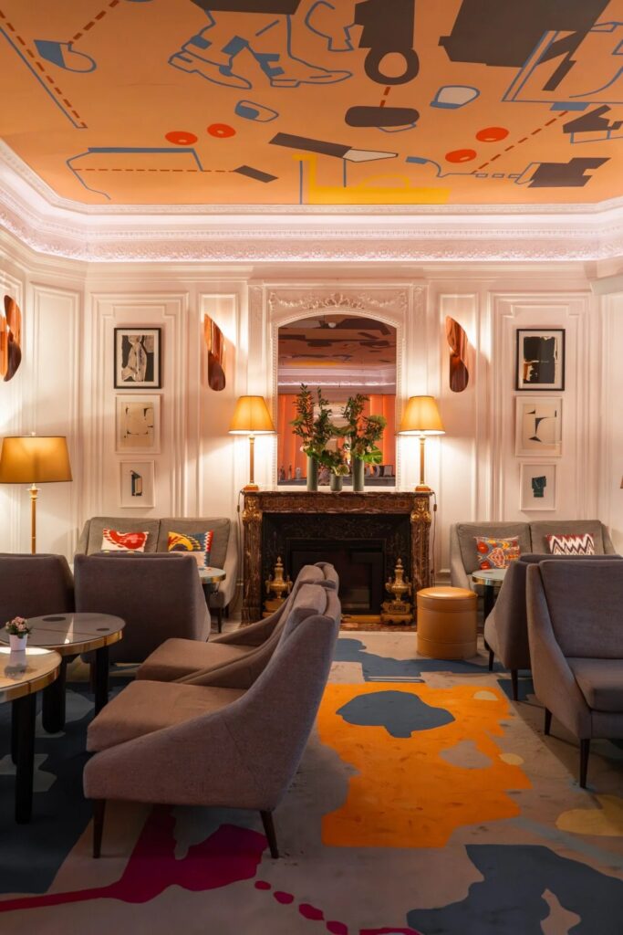 Intérieur élégant de l'Hôtel Vernet à Paris par l'architecte François Champsaur © Hôtel Vernet