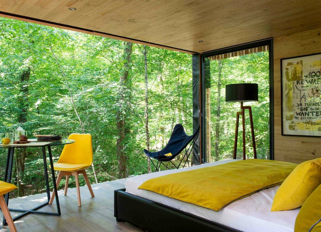 Séjour dans le lodge Yellow Shelter au Loire Valley Lodges © © Loire Valley Lodges
