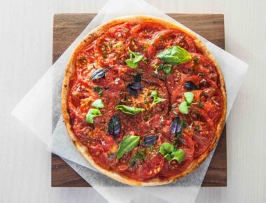 Recette de la tarte fine à la tomate du chef Hugo Souchet