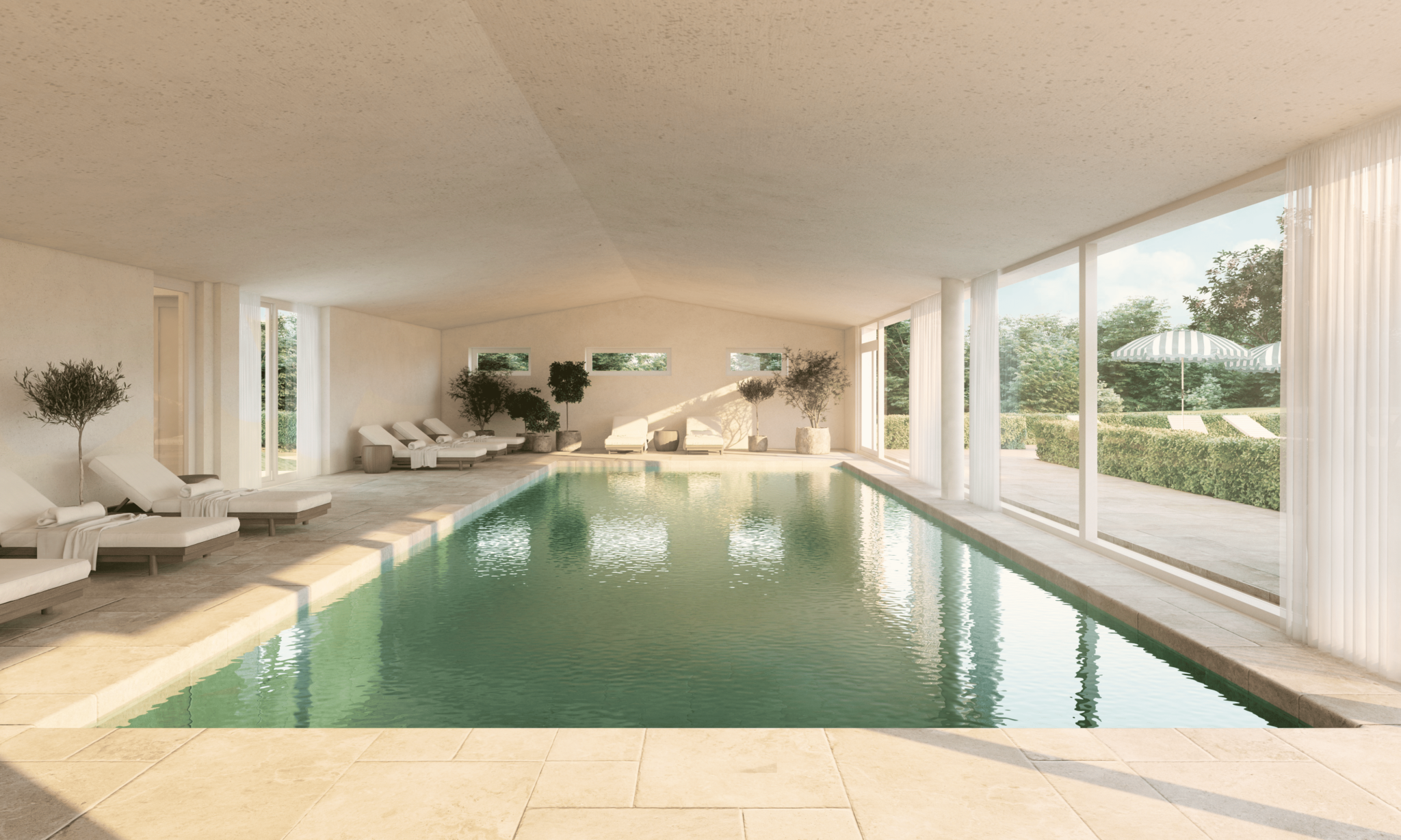La piscine du Château de Cîteaux © DR